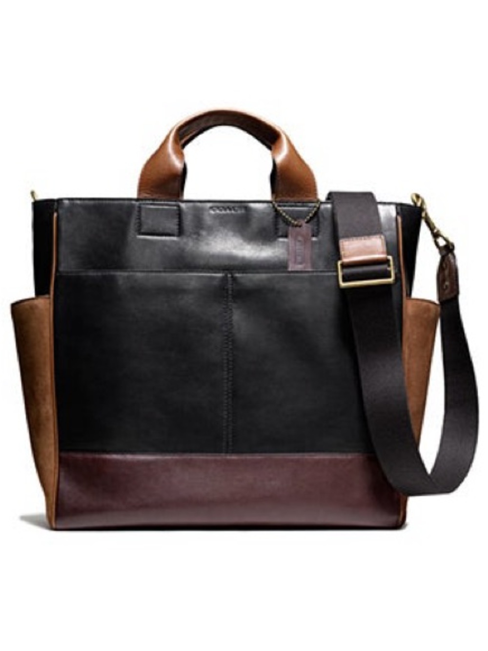 Coach 70948 Bleecker Utility Colorblock Leather & Suede Tote